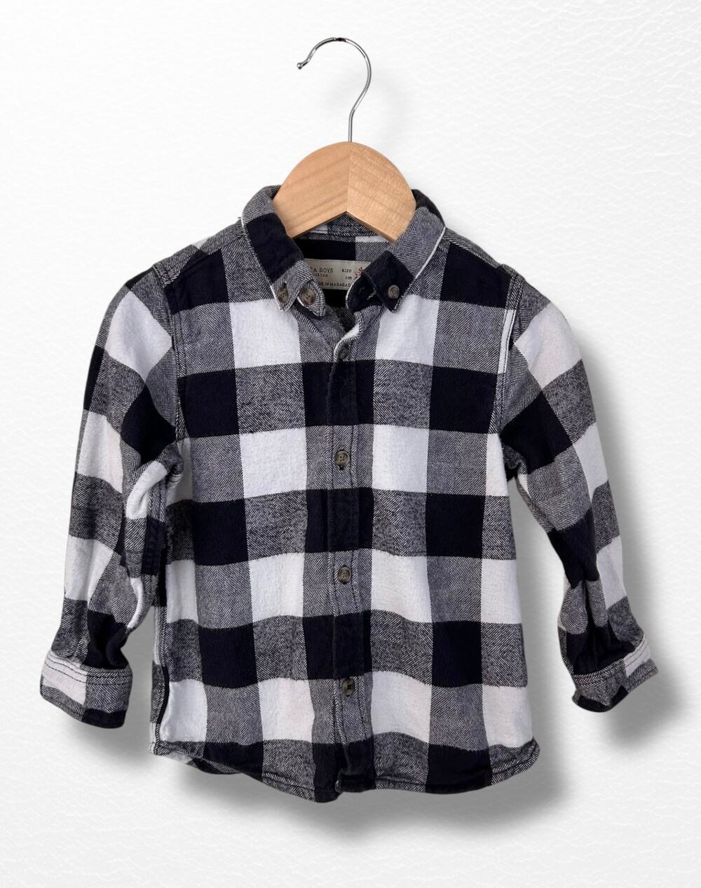 Zara Plaid Flannel Shirt, Size 4